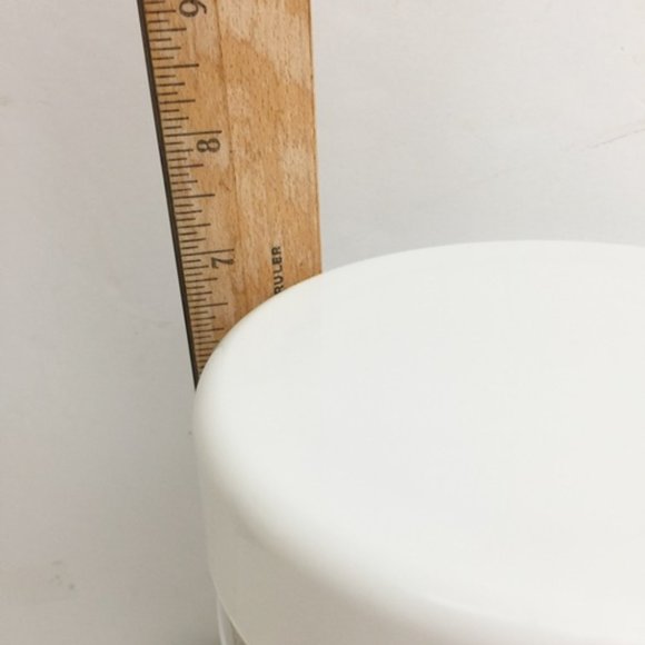 Glass Canister Storage Jar White Plastic Lid Vntge - Picture 2 of 5